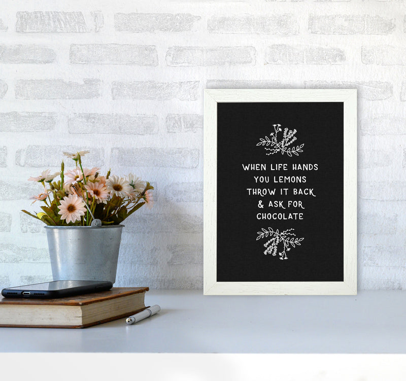 When Life Hands You Lemons Funny Quote Print By Orara Studio, Kitchen Wall Art A4 Oak Frame