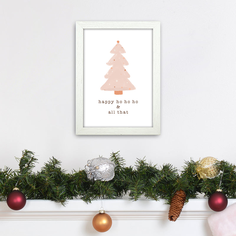 Happy Ho Ho Ho Christmas Art Print by Orara Studio A4 Oak Frame