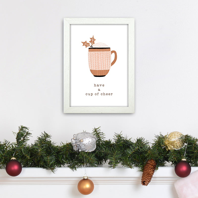 Have A Cup Of Cheer Christmas Art Print by Orara Studio A4 Oak Frame