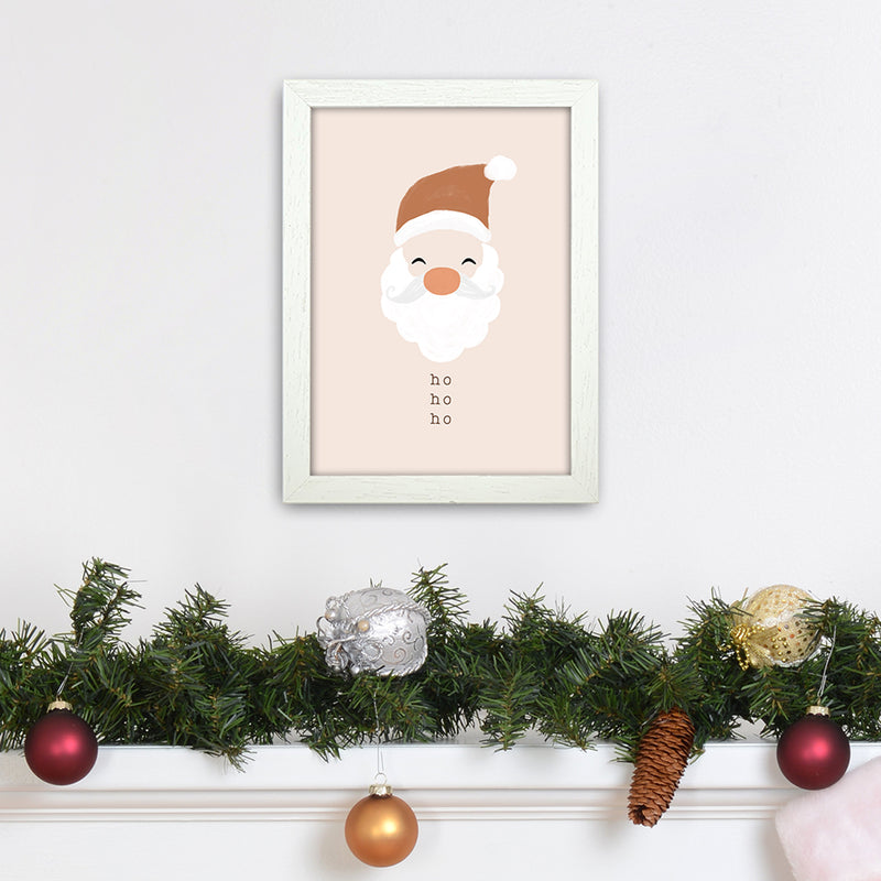 Ho Ho Ho Santa Christmas Art Print by Orara Studio A4 Oak Frame