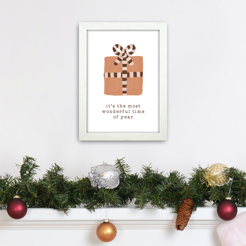 Most Wonderful Time of Year Christmas Art Print by Orara Studio A4 Oak Frame