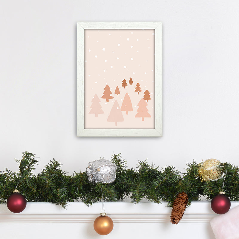 Winter Forest Christmas Art Print by Orara Studio A4 Oak Frame