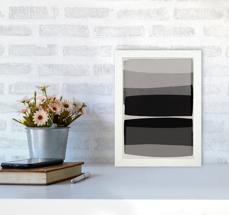 Modern Black and White Abstract Art Print by Orara Studio A4 Oak Frame