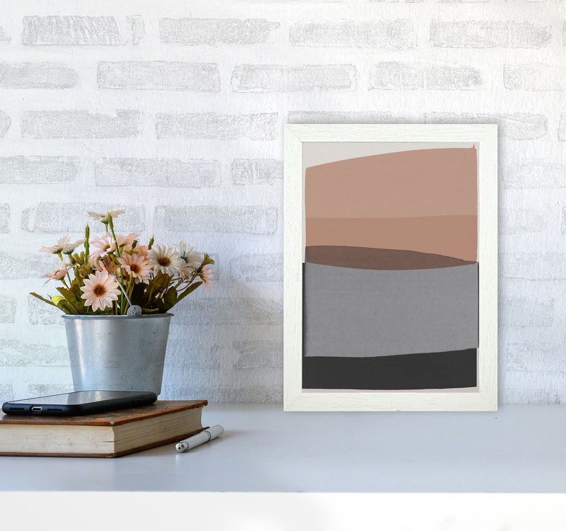 Modern Pink and Grey Abstract Art Print by Orara Studio A4 Oak Frame