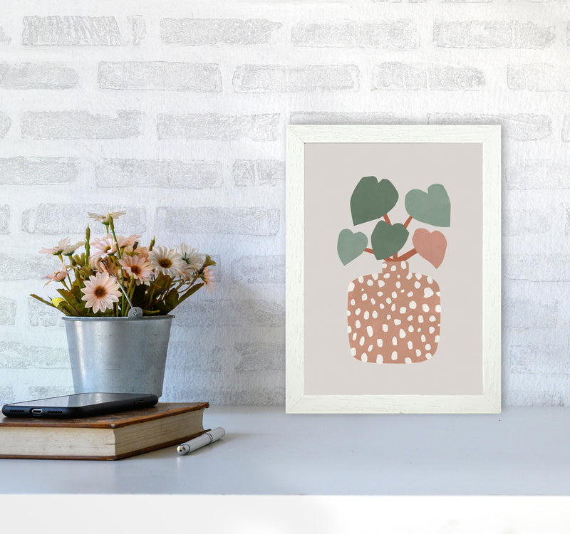 Terrazzo & Heart Plant Art Print by Orara Studios A4 Oak Frame