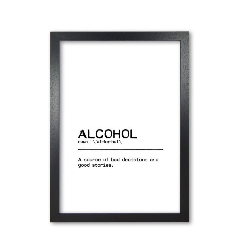 Alcohol Stories Definition Quote Print By Orara Studio Black Grain