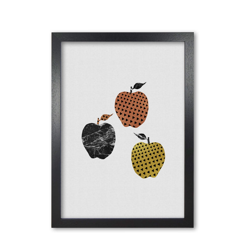 Apples Print By Orara Studio, Framed Kitchen Wall Art Black Grain