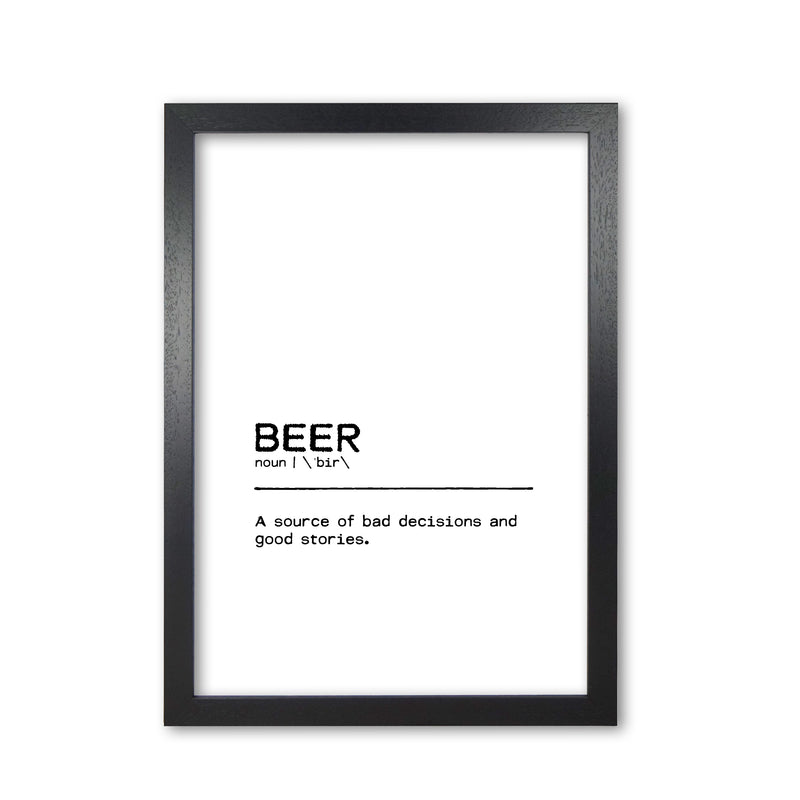 Beer Stories Definition Quote Print By Orara Studio Black Grain