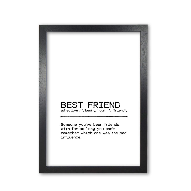 Best Friend Influence Definition Quote Print By Orara Studio Black Grain