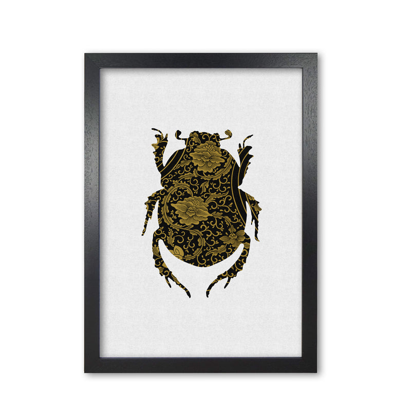 Black And Gold Beetle I Print By Orara Studio Animal Art Print Black Grain