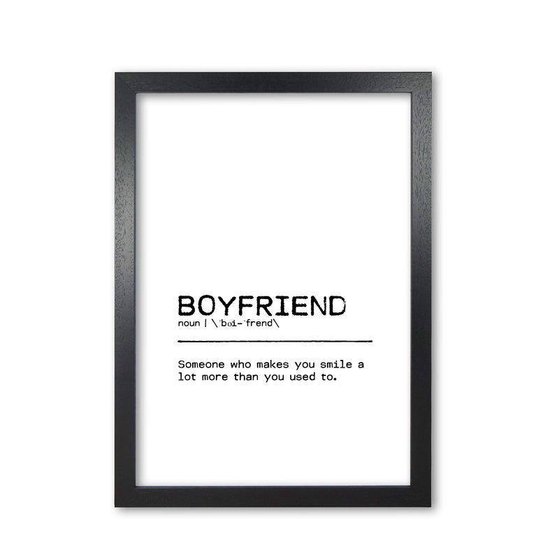 Boyfriend Smile Definition Quote Print By Orara Studio Black Grain