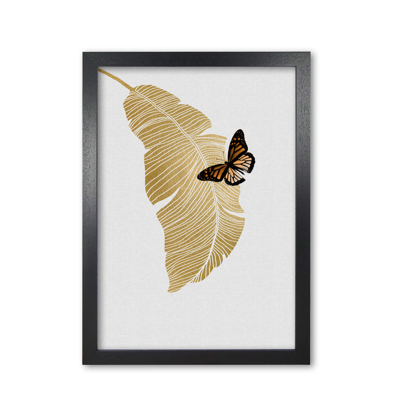Butterfly & Palm Leaf Print By Orara Studio Black Grain