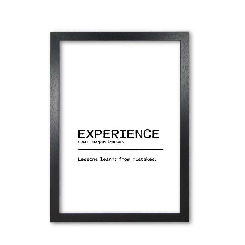 Experience Lessons Definition Quote Print By Orara Studio Black Grain