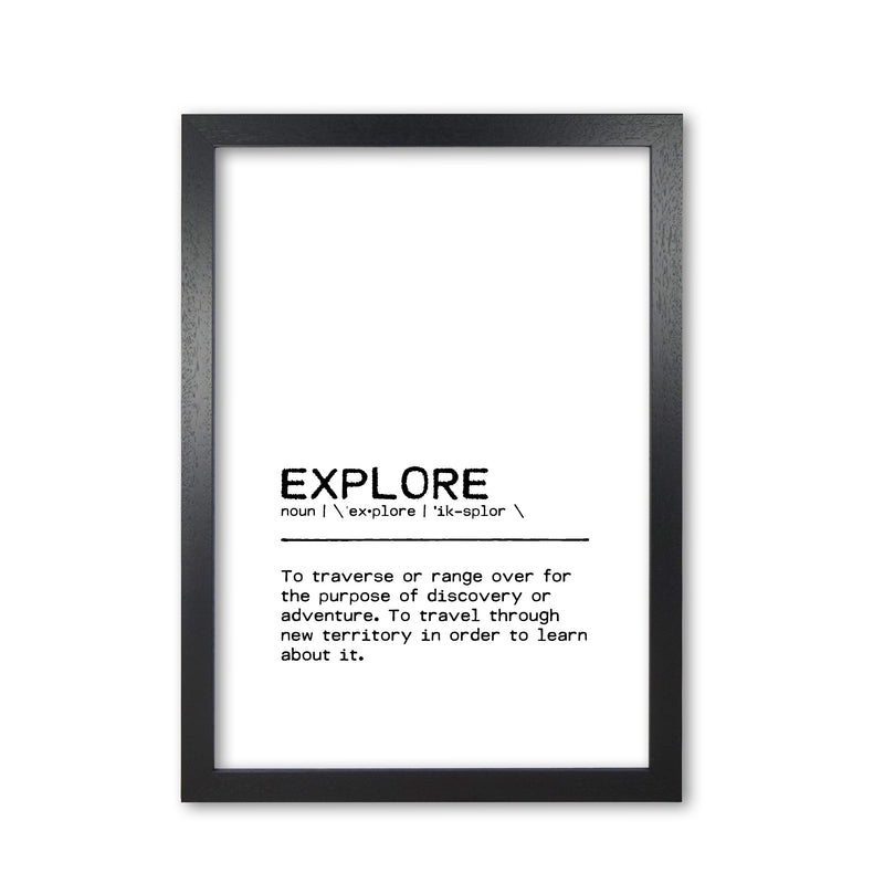 Explore Adventure Definition Quote Print By Orara Studio Black Grain