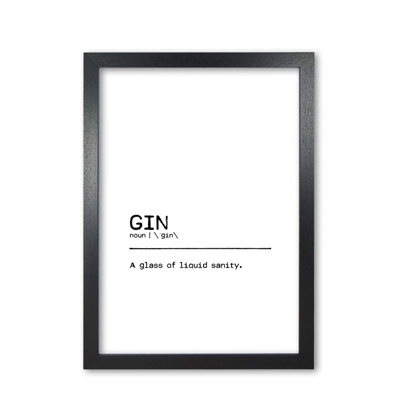 Gin Sanity Definition Quote Print By Orara Studio Black Grain