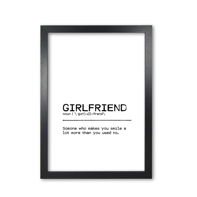 Girlfriend Smile Definition Quote Print By Orara Studio Black Grain