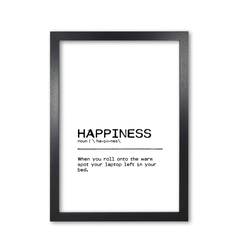 Happiness Laptop Definition Quote Print By Orara Studio Black Grain