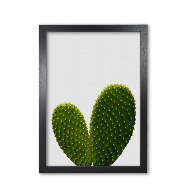 Heart Cactus Print By Orara Studio, Framed Botanical & Nature Art Print Black Grain
