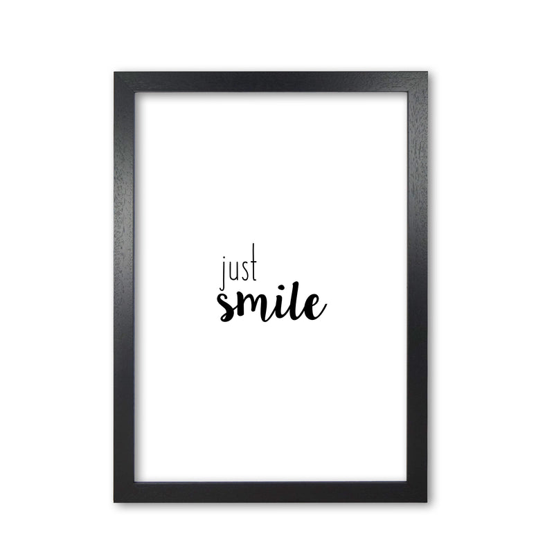 Just Smile Quote Print By Orara Studio Black Grain
