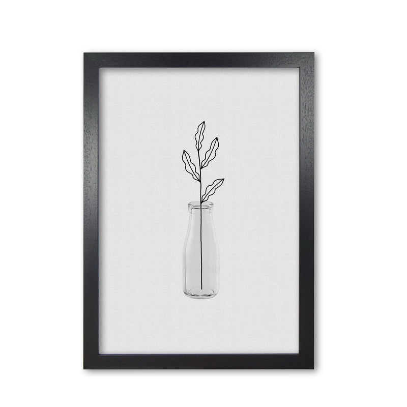 Leaf Still Life Print By Orara Studio, Framed Botanical & Nature Art Print Black Grain