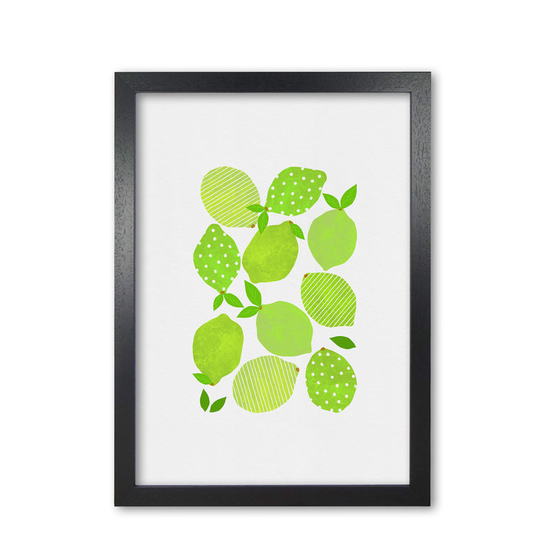 Lime Crowd Print By Orara Studio, Framed Kitchen Wall Art Black Grain
