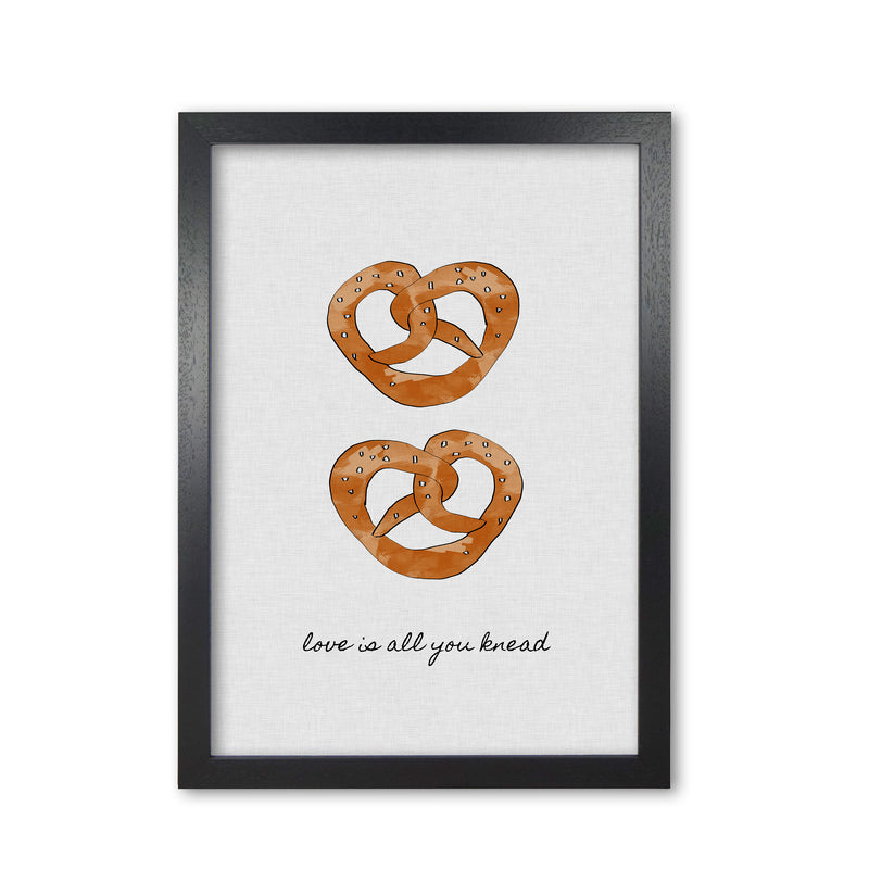 Love Is All You Knead Print By Orara Studio, Framed Kitchen Wall Art Black Grain