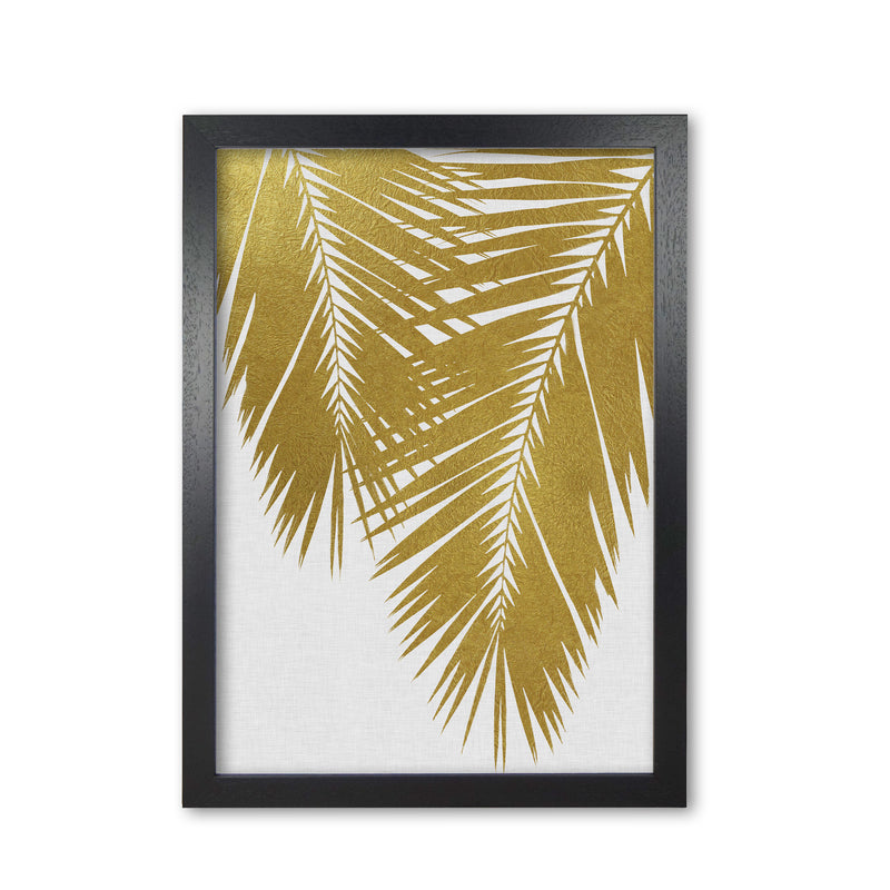 Palm Leaf Gold II Print By Orara Studio, Framed Botanical & Nature Art Print Black Grain