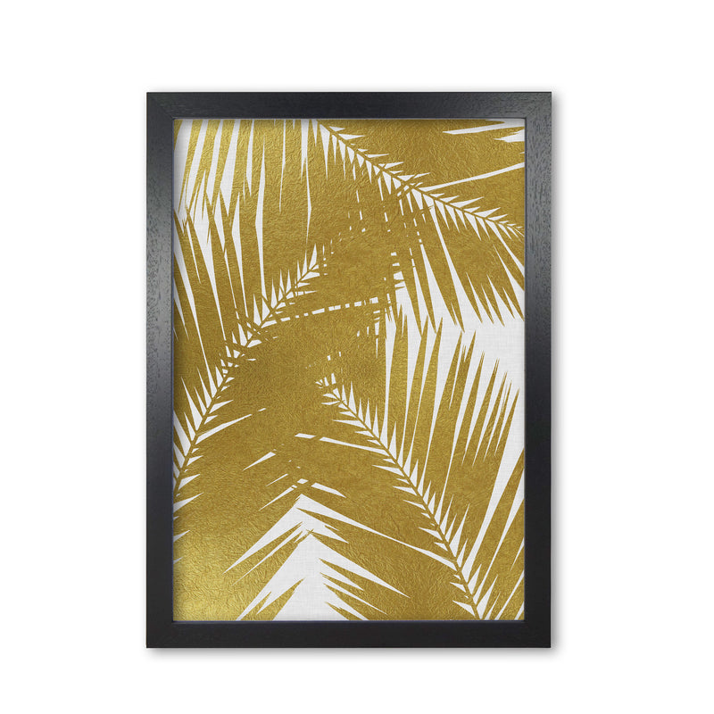 Palm Leaf Gold III Print By Orara Studio, Framed Botanical & Nature Art Print Black Grain