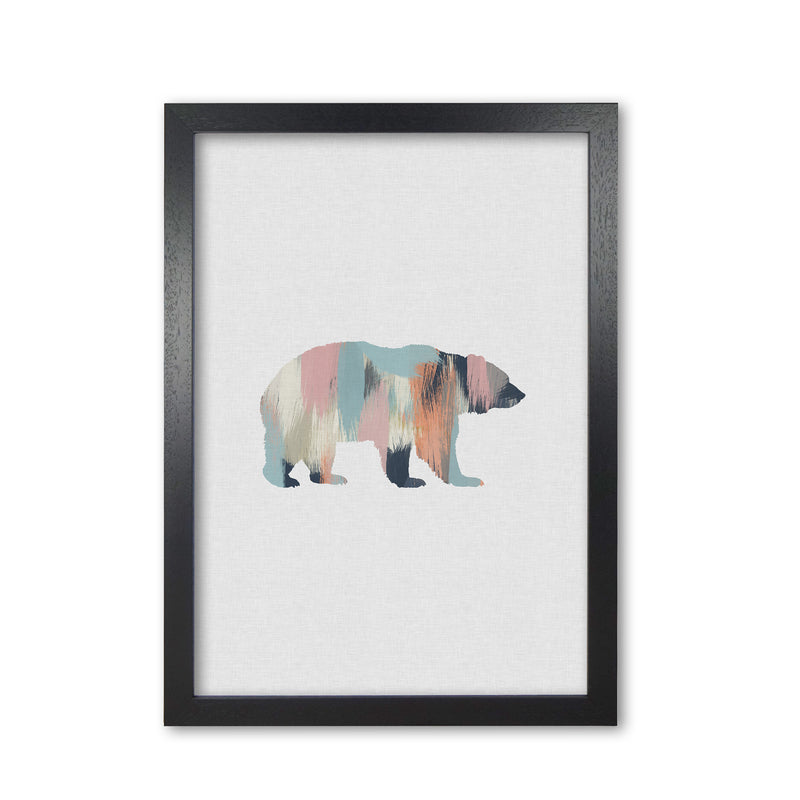 Pastel Bear Print By Orara Studio Animal Art Print Black Grain