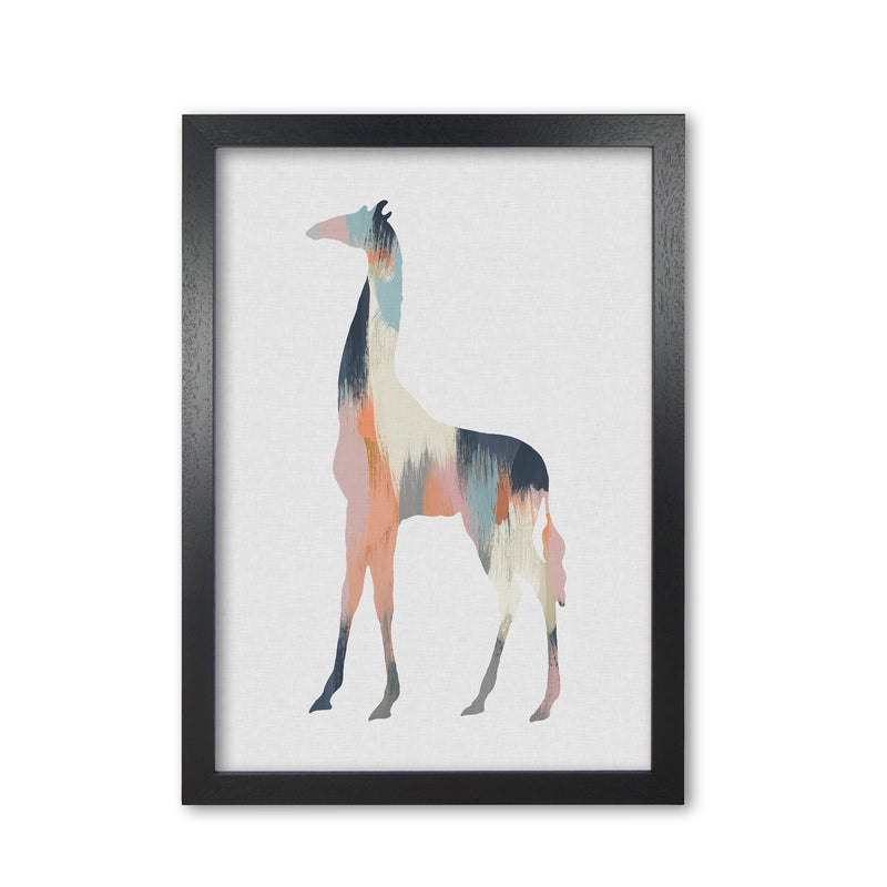 Pastel Giraffe Print By Orara Studio Animal Art Print Black Grain