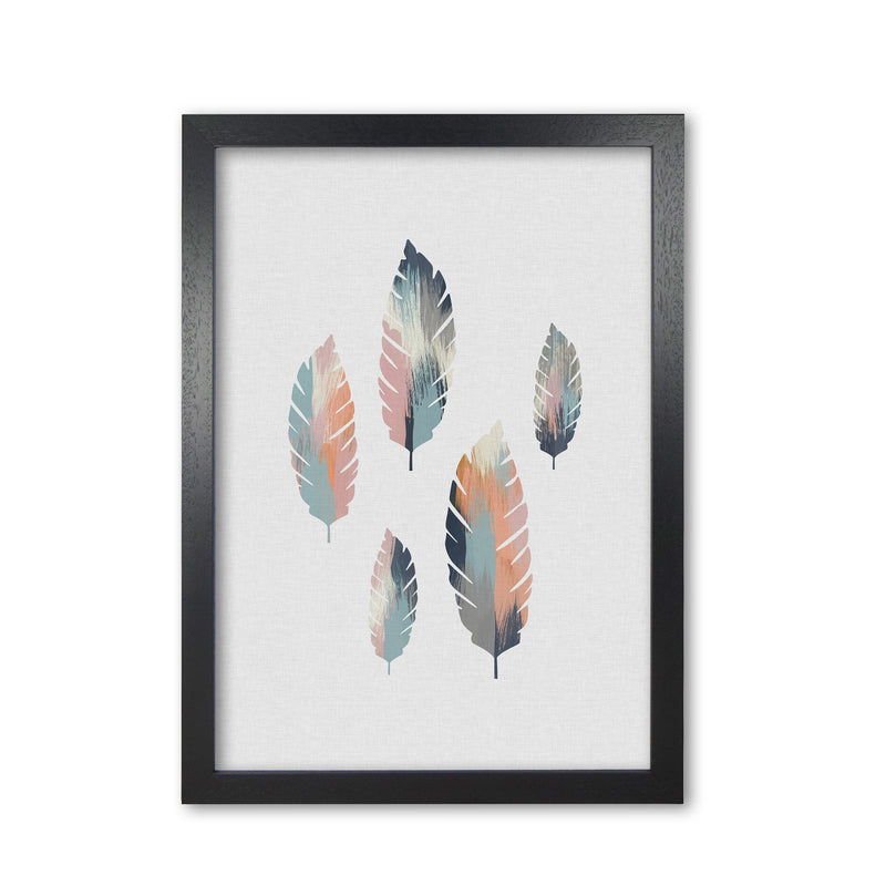 Pastel Leaves Print By Orara Studio, Framed Botanical & Nature Art Print Black Grain