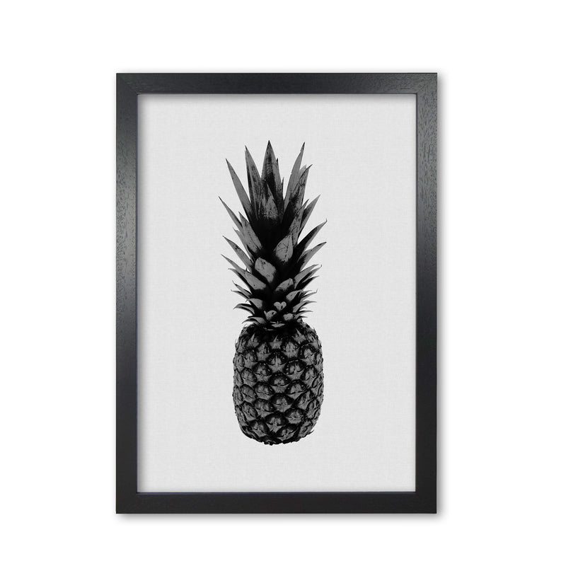Pineapple Black & White Print By Orara Studio, Framed Kitchen Wall Art Black Grain