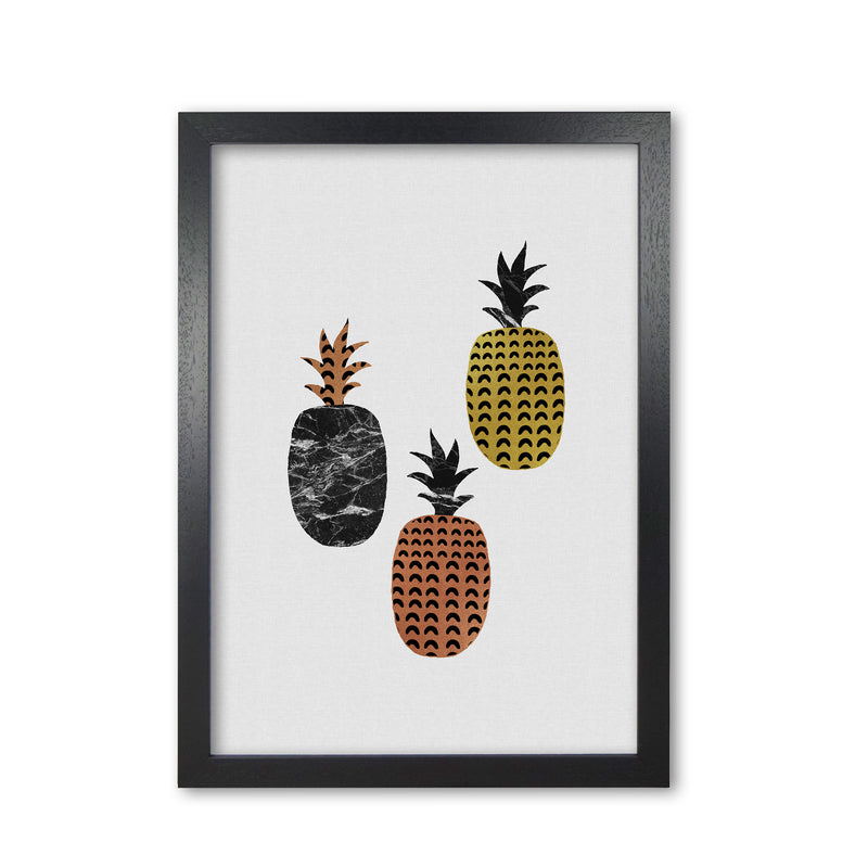 Pineapples Print By Orara Studio, Framed Kitchen Wall Art Black Grain