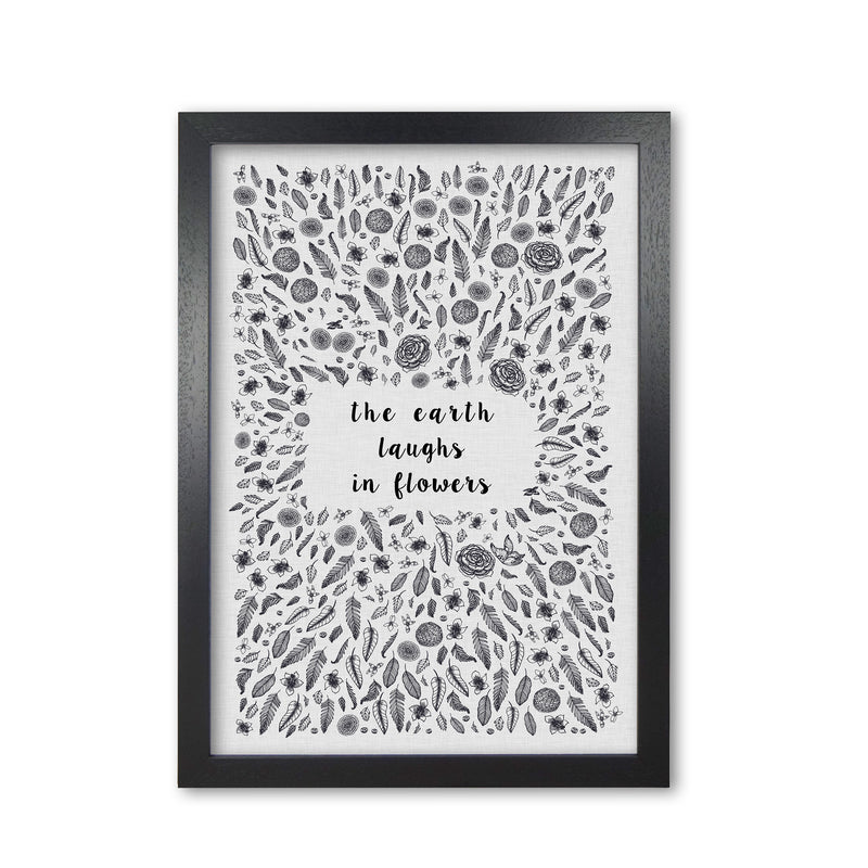 The Earth Laughs In Flowers Shakespeare Quote Print By Orara Studio Black Grain