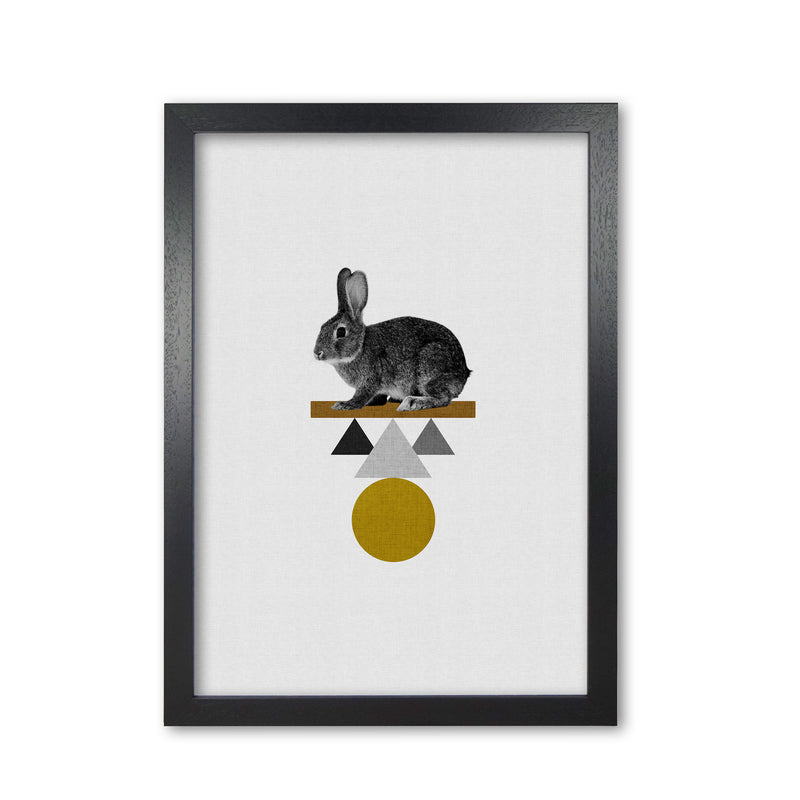 Tribal Rabbit Print By Orara Studio Animal Art Print Black Grain