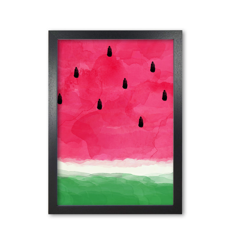 Watermelon Abstract Print By Orara Studio, Framed Kitchen Wall Art Black Grain
