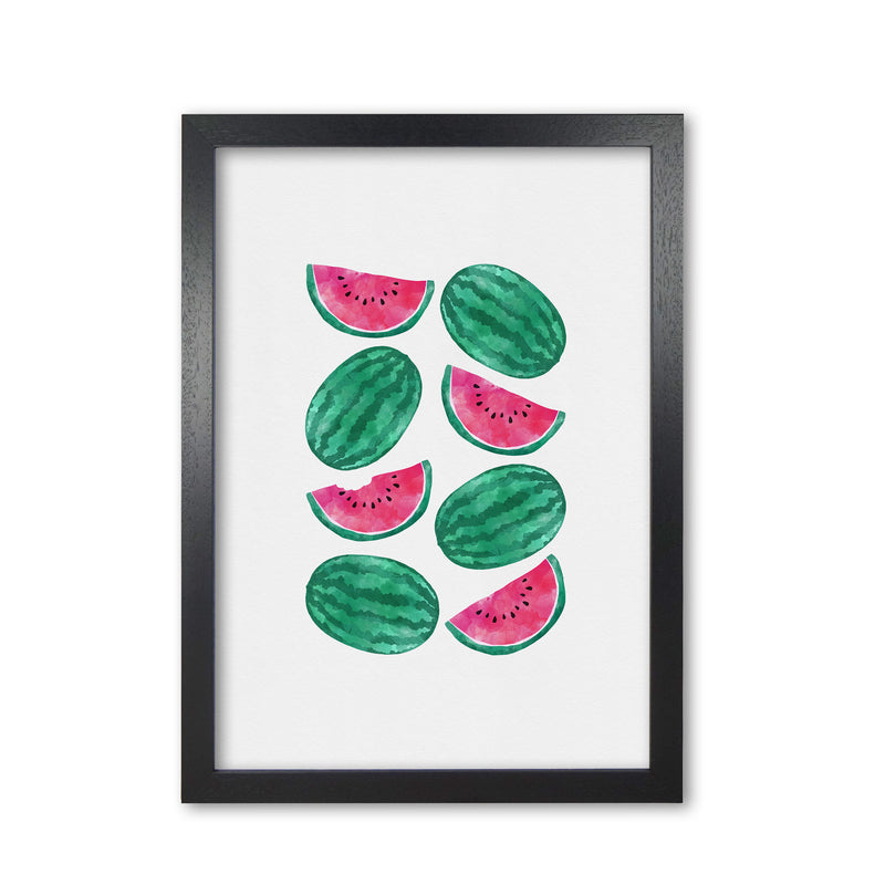 Watermelon Crowd Print By Orara Studio, Framed Kitchen Wall Art Black Grain