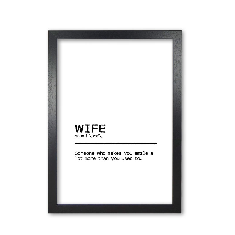 Wife Smile Definition Quote Print By Orara Studio Black Grain