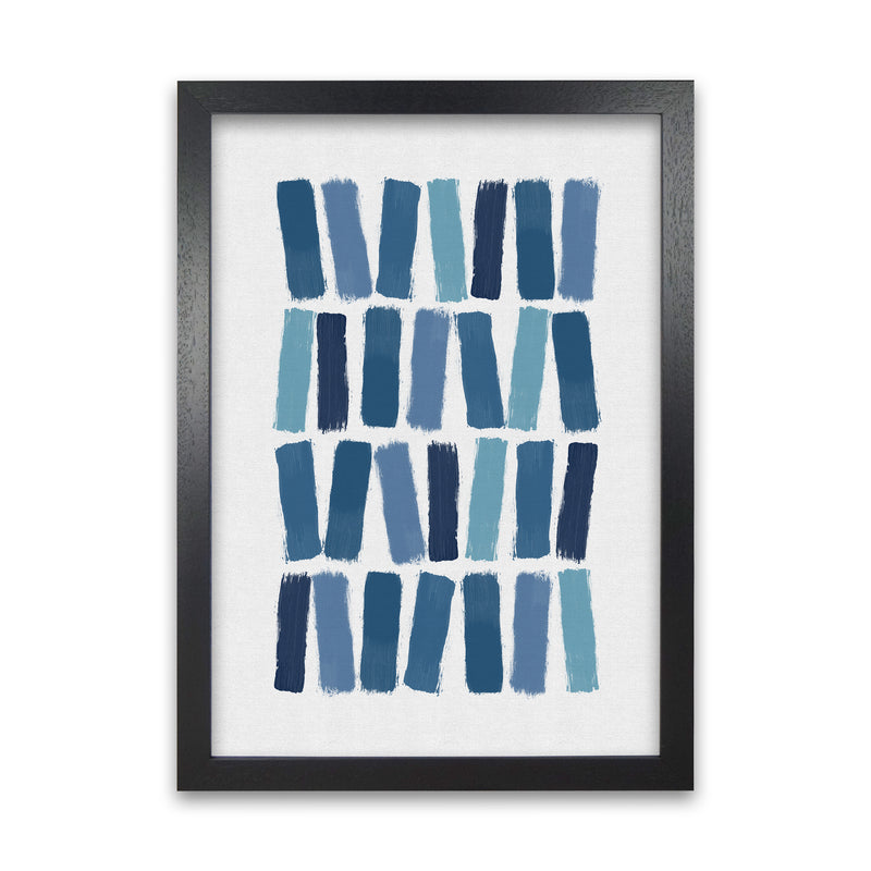 Blue Brush Strokes Art Print by Orara Studio A1 Black Frame