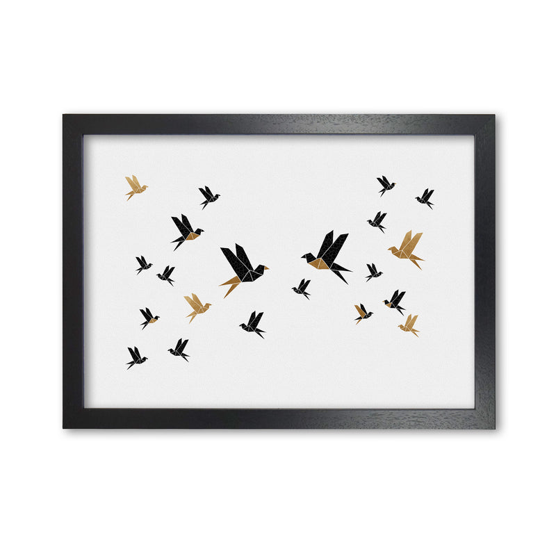 Origami Birds Collage III Art Print by Orara Studio A1 Black Frame