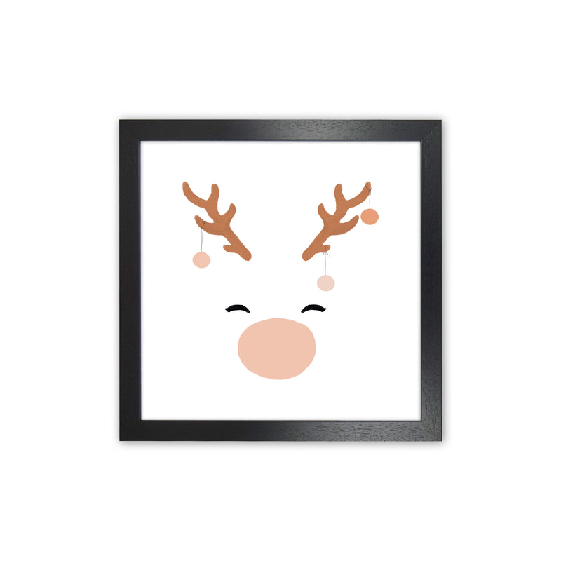 Deer & Baubles Christmas Art Print by Orara Studio Black Grain