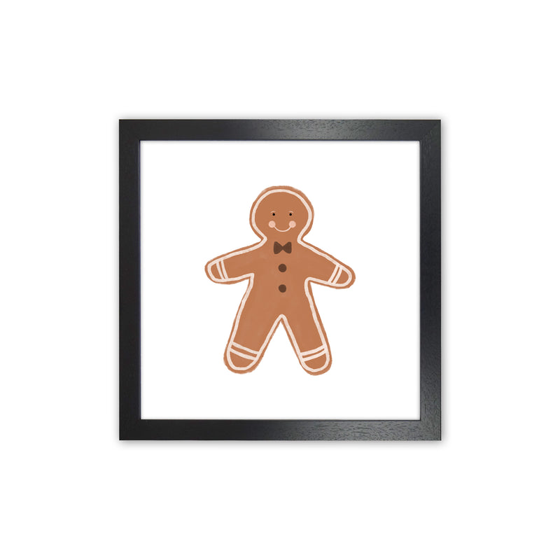 Gingerbread Man Christmas Art Print by Orara Studio Black Grain