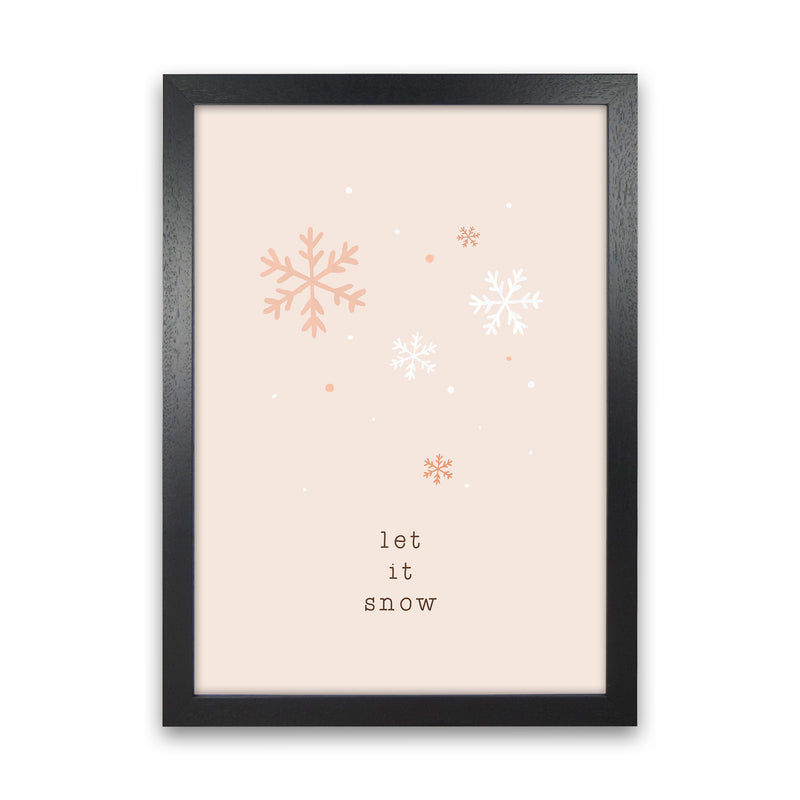 Let It Snow Christmas Art Print by Orara Studio Black Grain