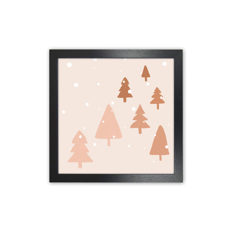 Pastel Winter Trees Christmas Art Print by Orara Studio Black Grain