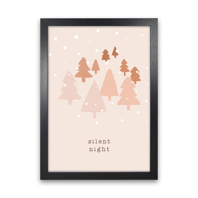 Silent Night Christmas Art Print by Orara Studio Black Grain