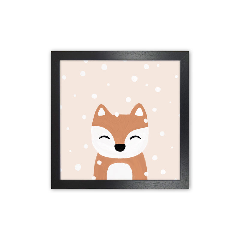 Snow & Fox Christmas Art Print by Orara Studio Black Grain