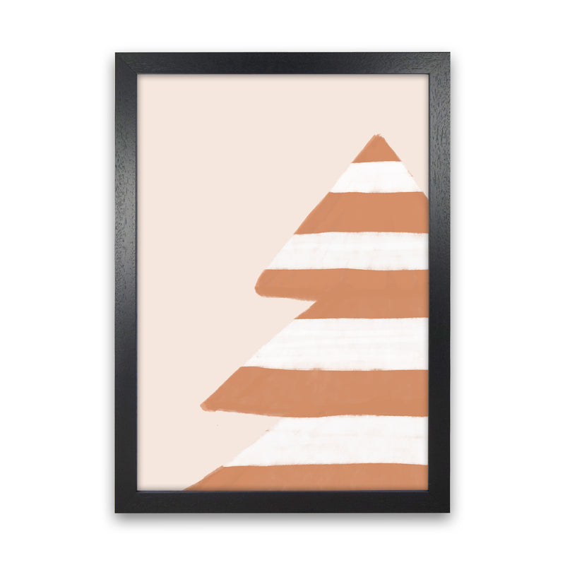 Stripey Xmas Tree Christmas Art Print by Orara Studio Black Grain