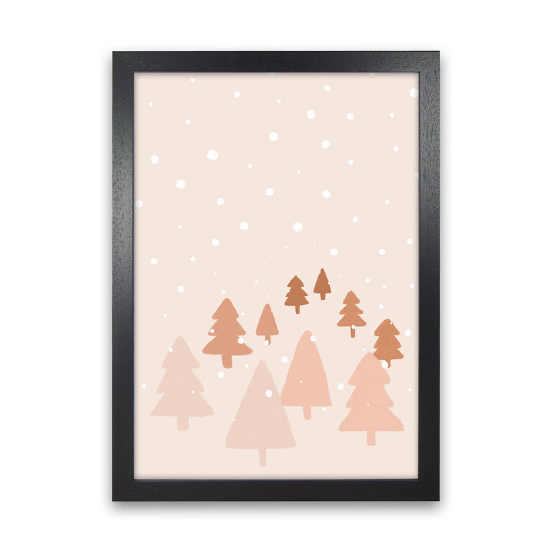 Winter Forest Christmas Art Print by Orara Studio Black Grain