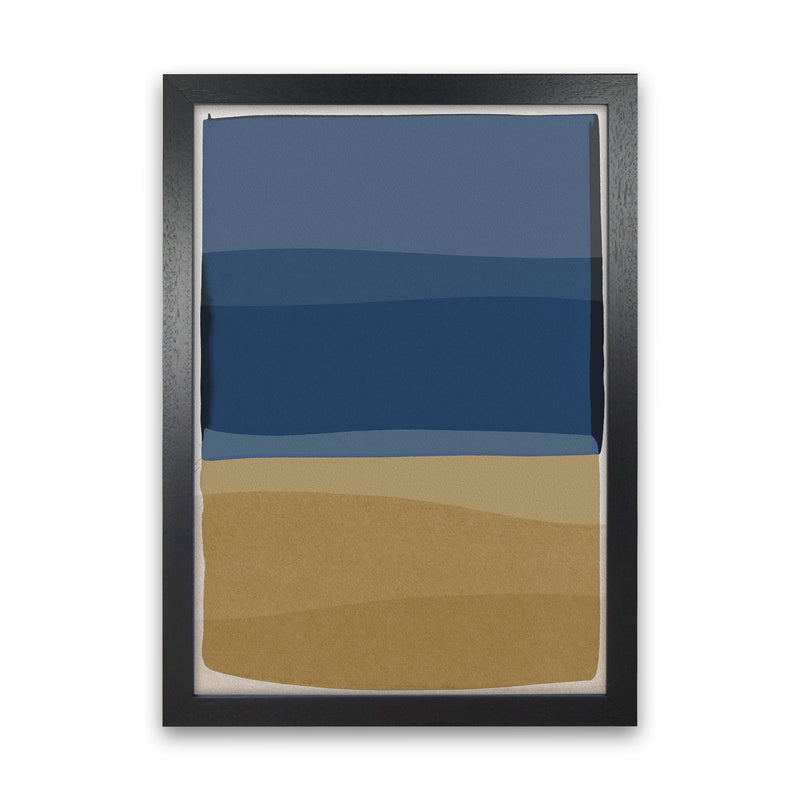 Modern Blue and Brown Abstract Art Print by Orara Studio Black Grain