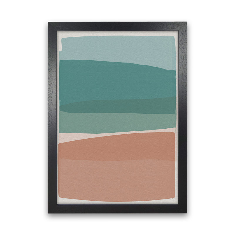 Modern Turquoise and Pink Abstract Art Print by Orara Studio Black Grain